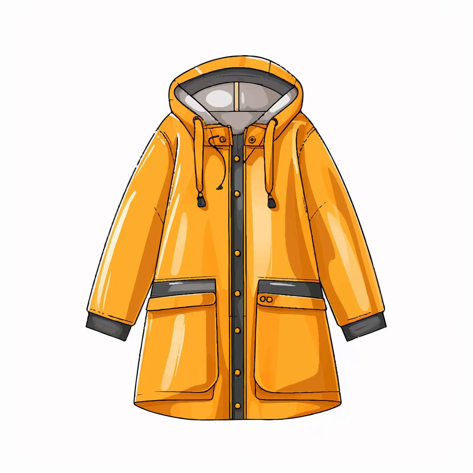 Cartoon Vector Raincoat Line Illustration — free download from Dotvec