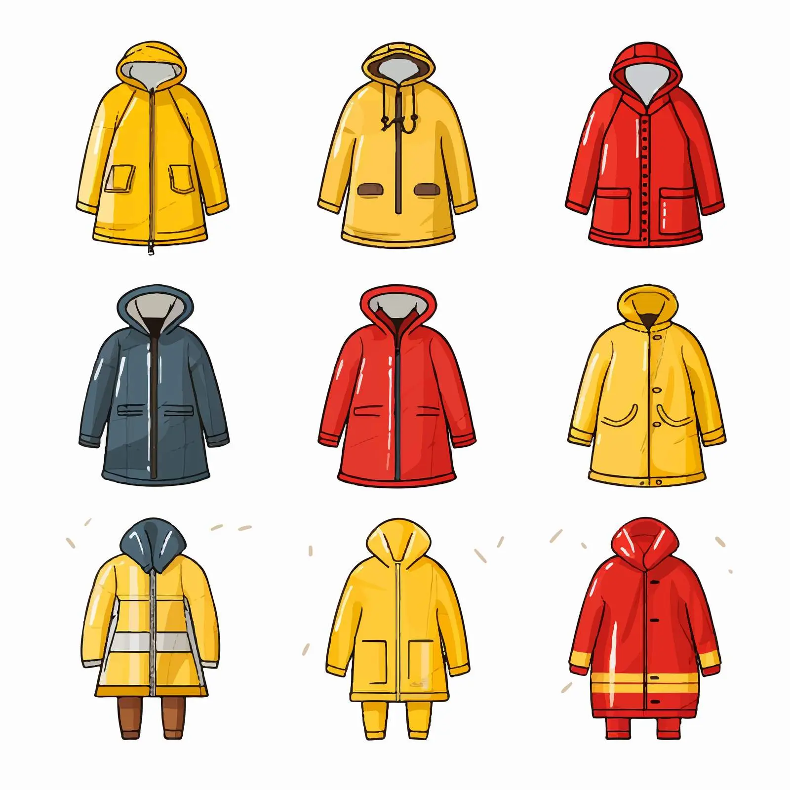 Raincoat Line Vector Illustration on White Background — free download from Dotvec