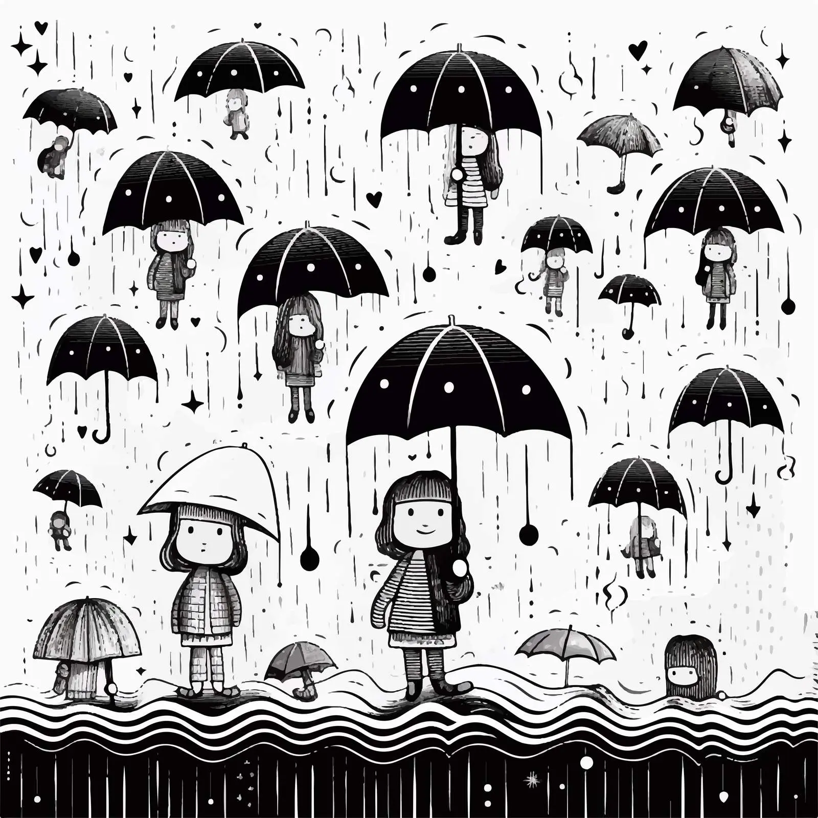 Rainy Day Cartoon Vector Illustration — free download from Dotvec