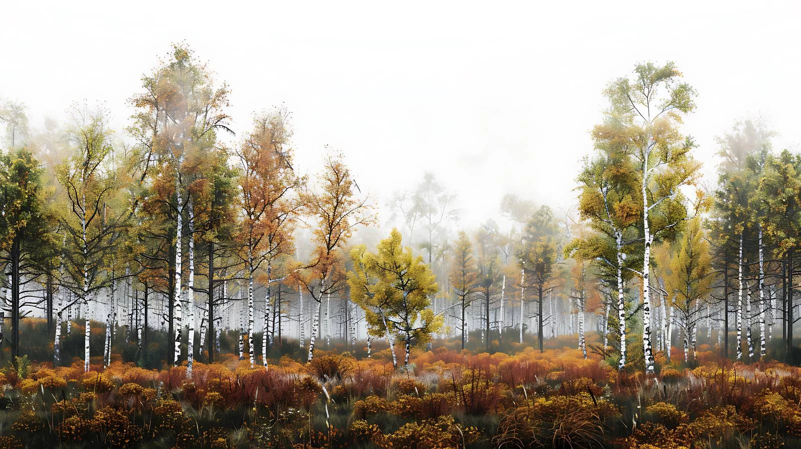 Serene Rainy Morning Oak-Birch Forest — free download from Dotvec