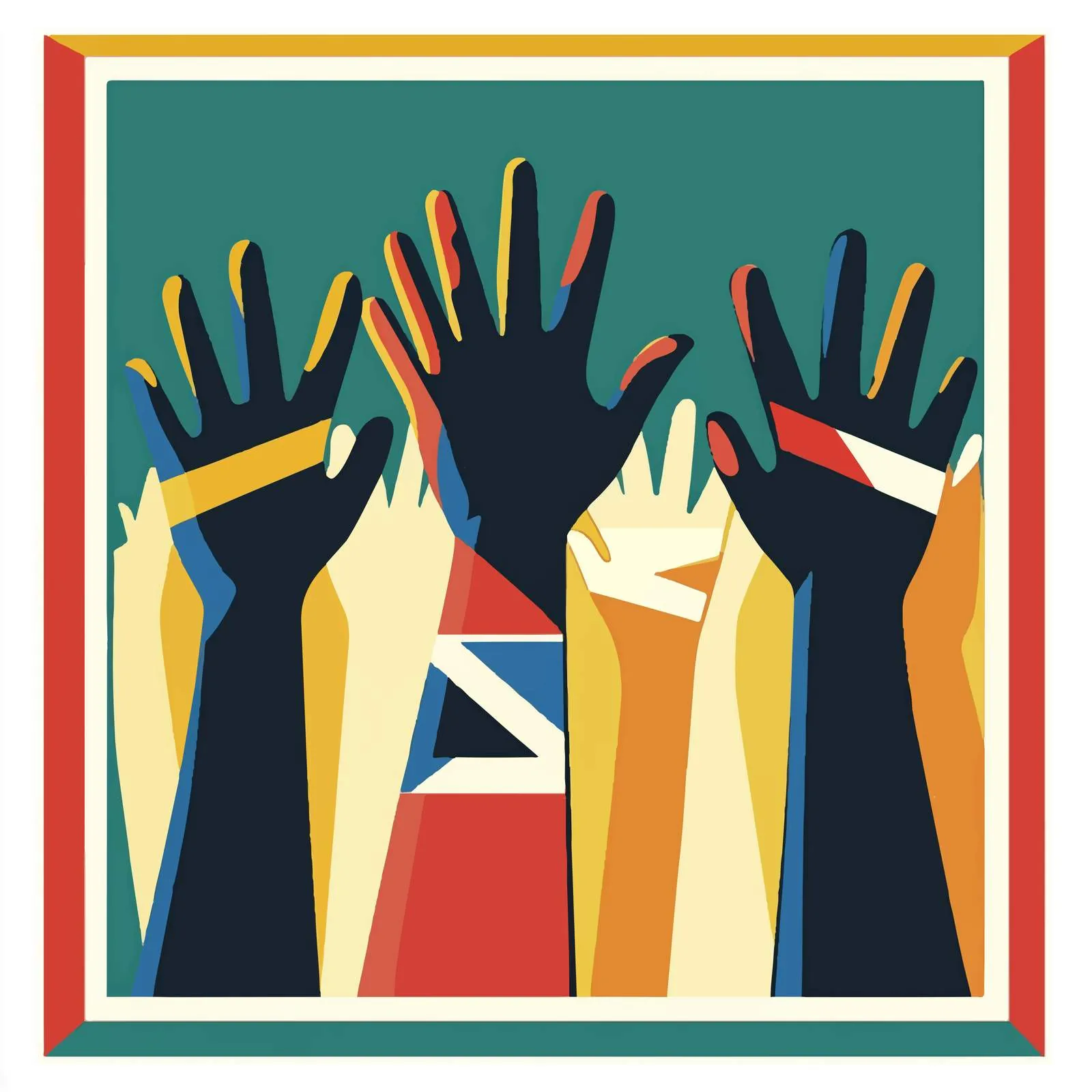 South Africa Flags with Raised Black Hands Vector — free download from Dotvec