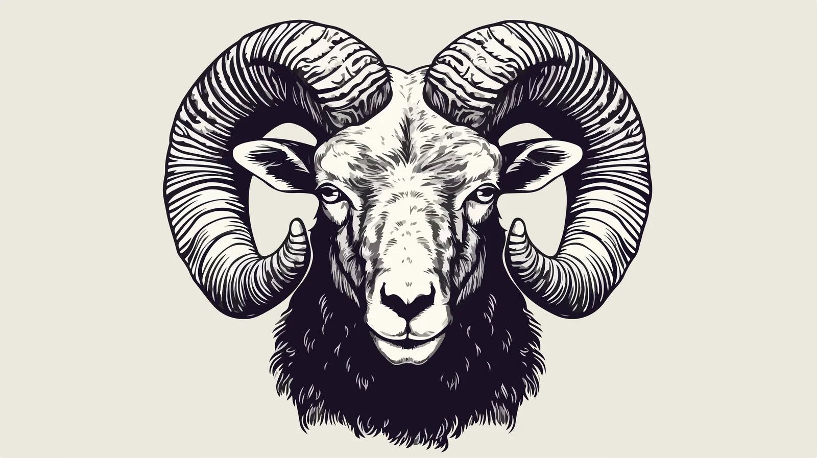 Hand-Drawn Ram Portrait Vector Illustration — free download from Dotvec