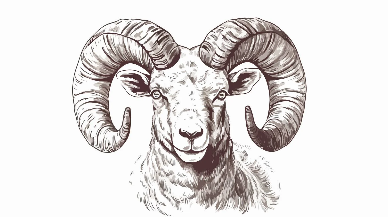 Hand-drawn Ram Portrait Illustration — free download from Dotvec
