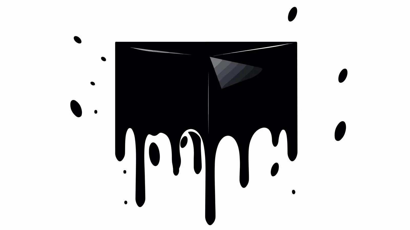 Black Cube Liquid Silhouette — free download from Dotvec