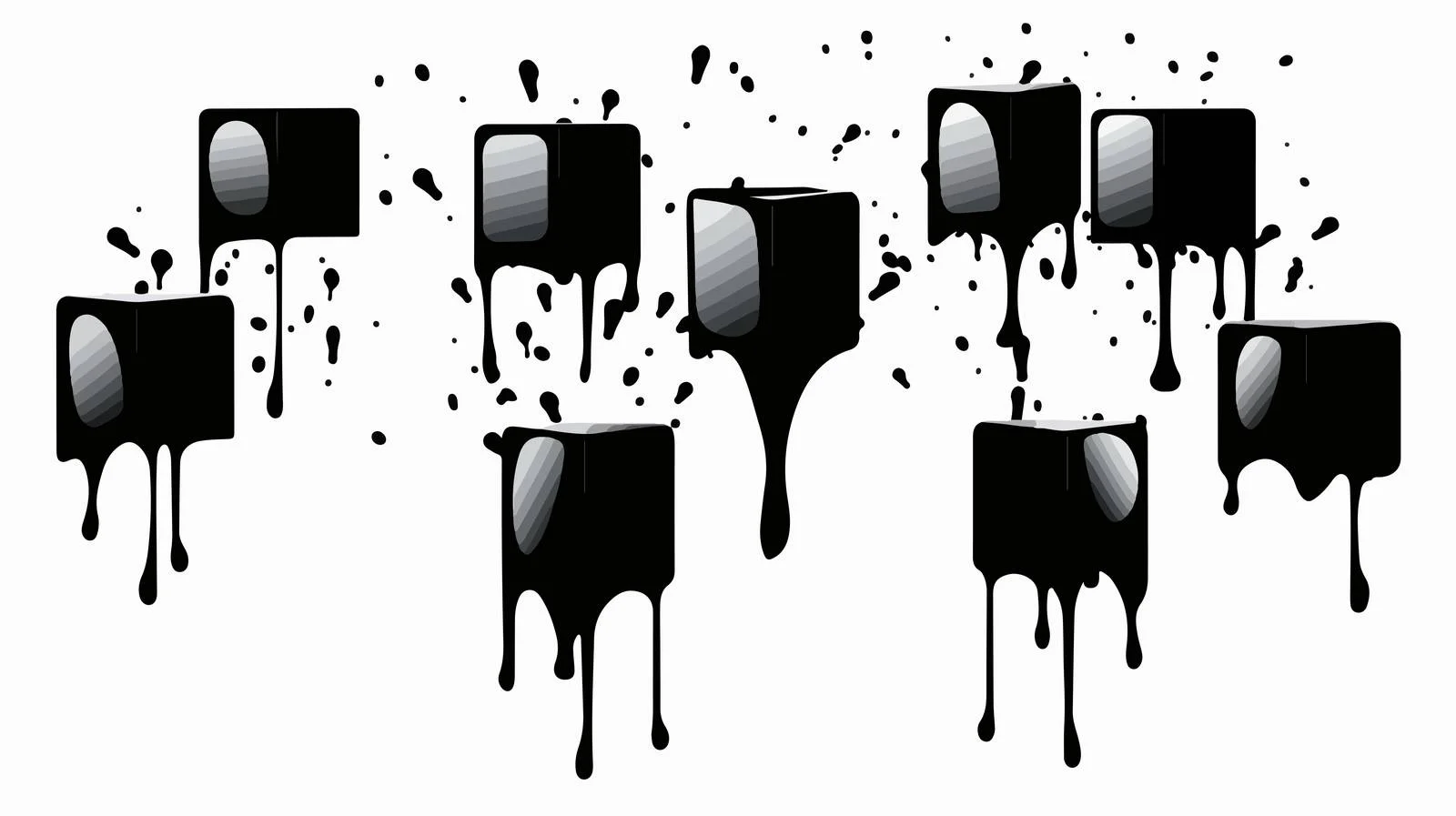Liquid Black Cube Silhouette Art — free download from Dotvec