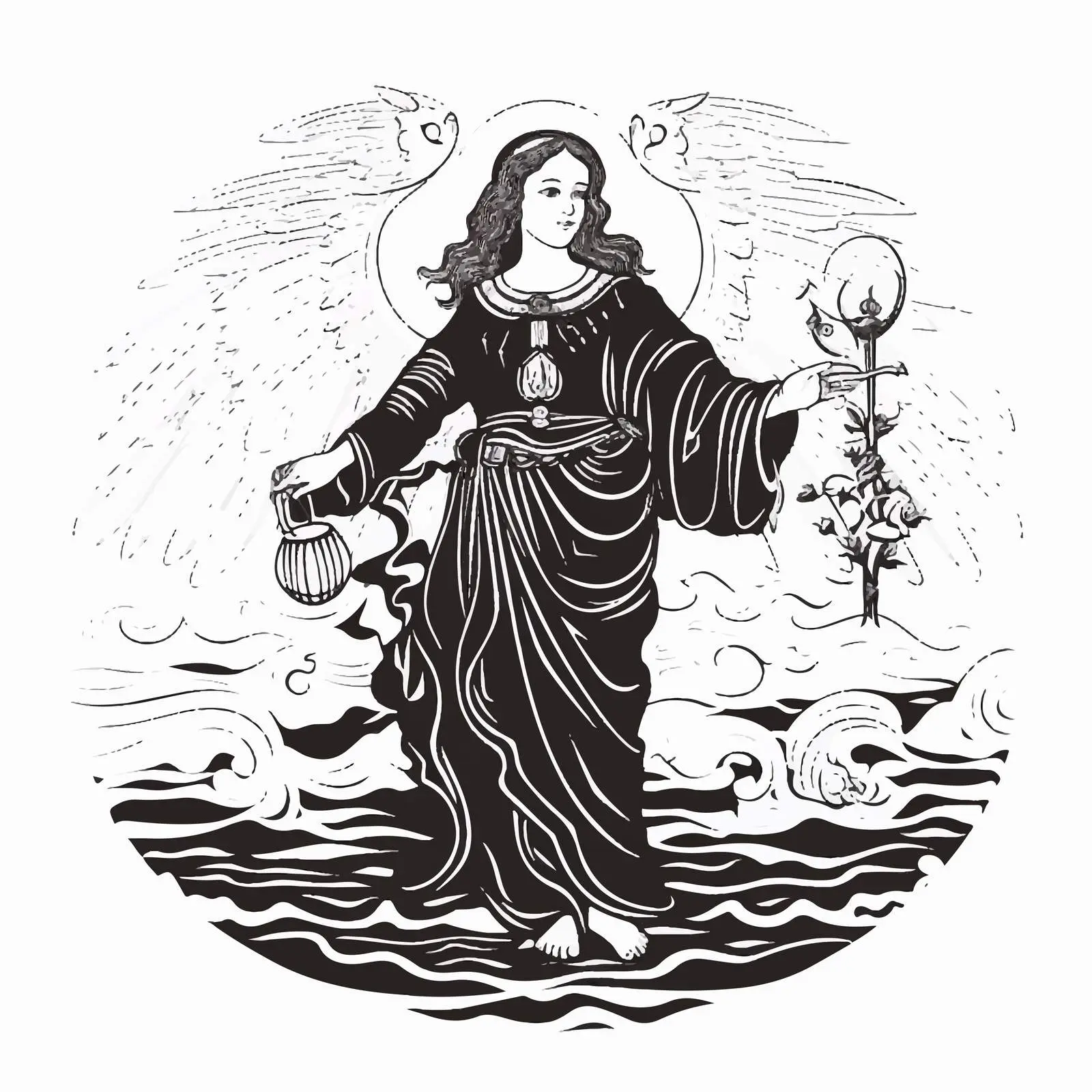 Archangel Raphael Healing of Tobit Illustration – free restoration image from Dotvec