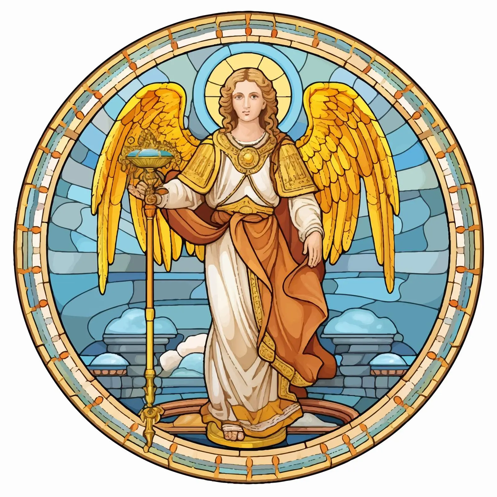 Raphael Archangel Healing Round Illustration — free download from Dotvec