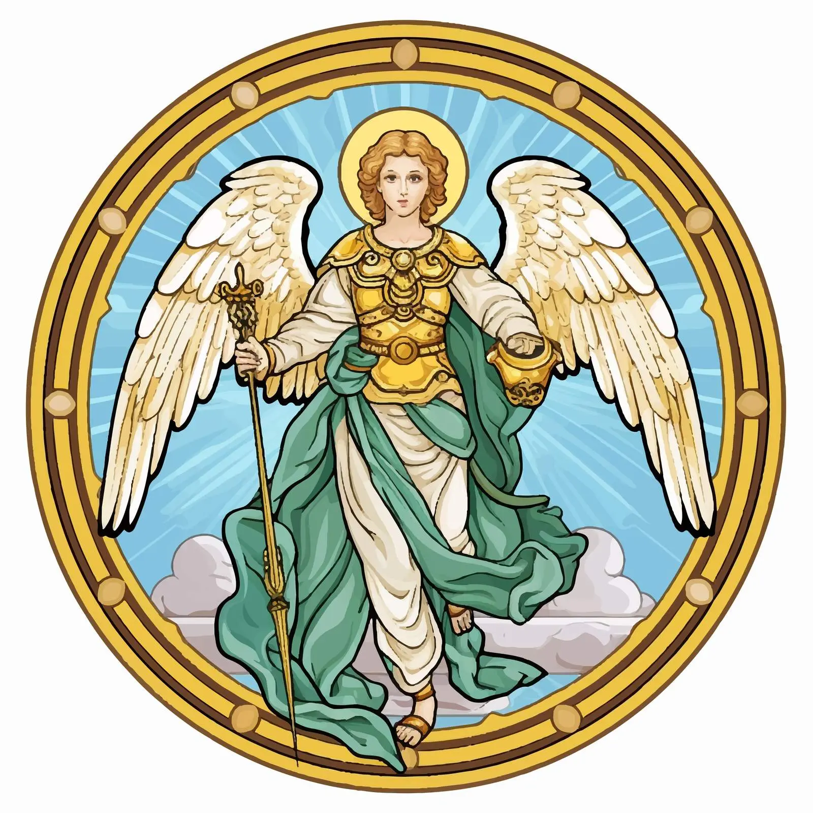Archangel Raphael - God Who Heals Illustration — free download from Dotvec