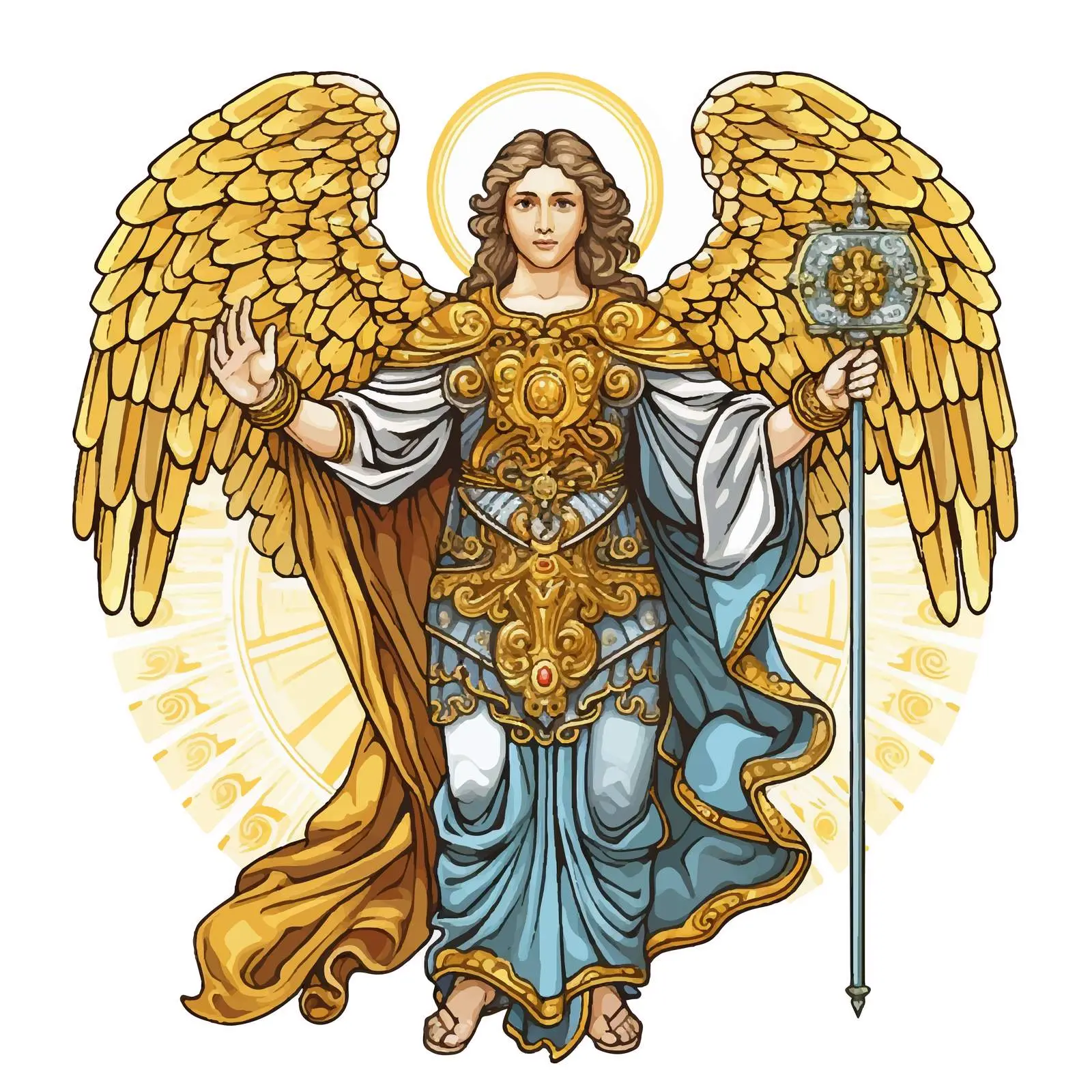Byzantine Style Illustration of Archangel Raphael — free download from Dotvec