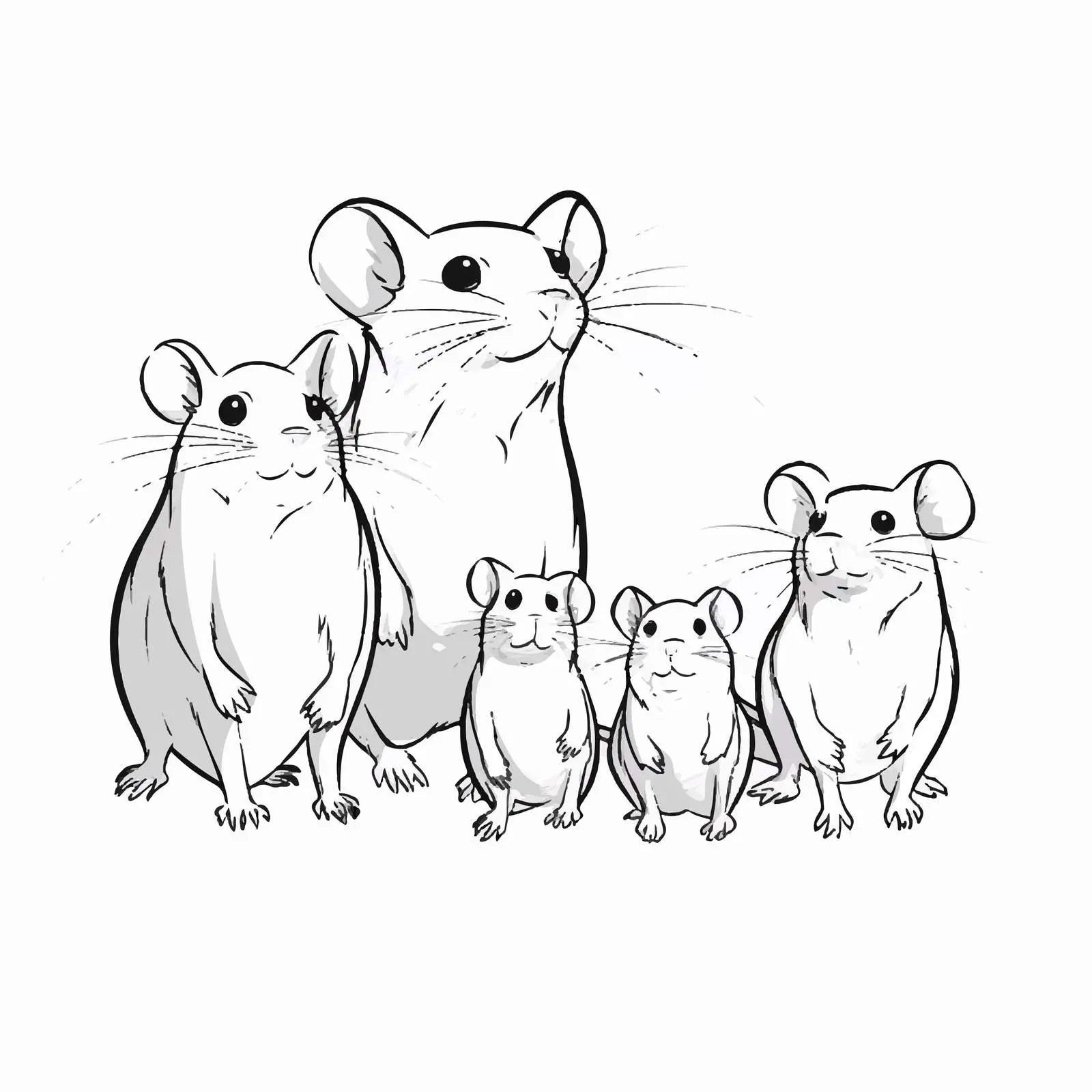Cartoon Rat Line Vector Illustration — free download from Dotvec