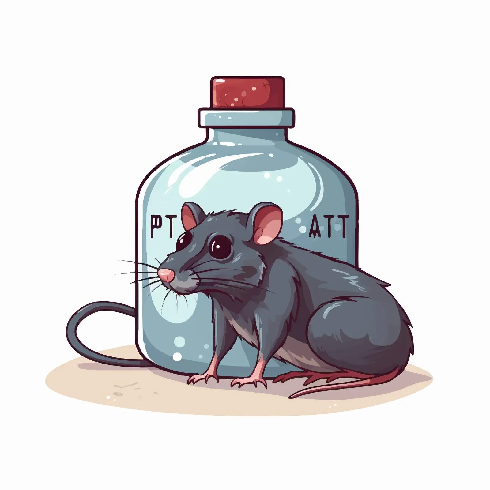 Cartoon Vector Illustration of Rat Poison – free health hazard image from Dotvec