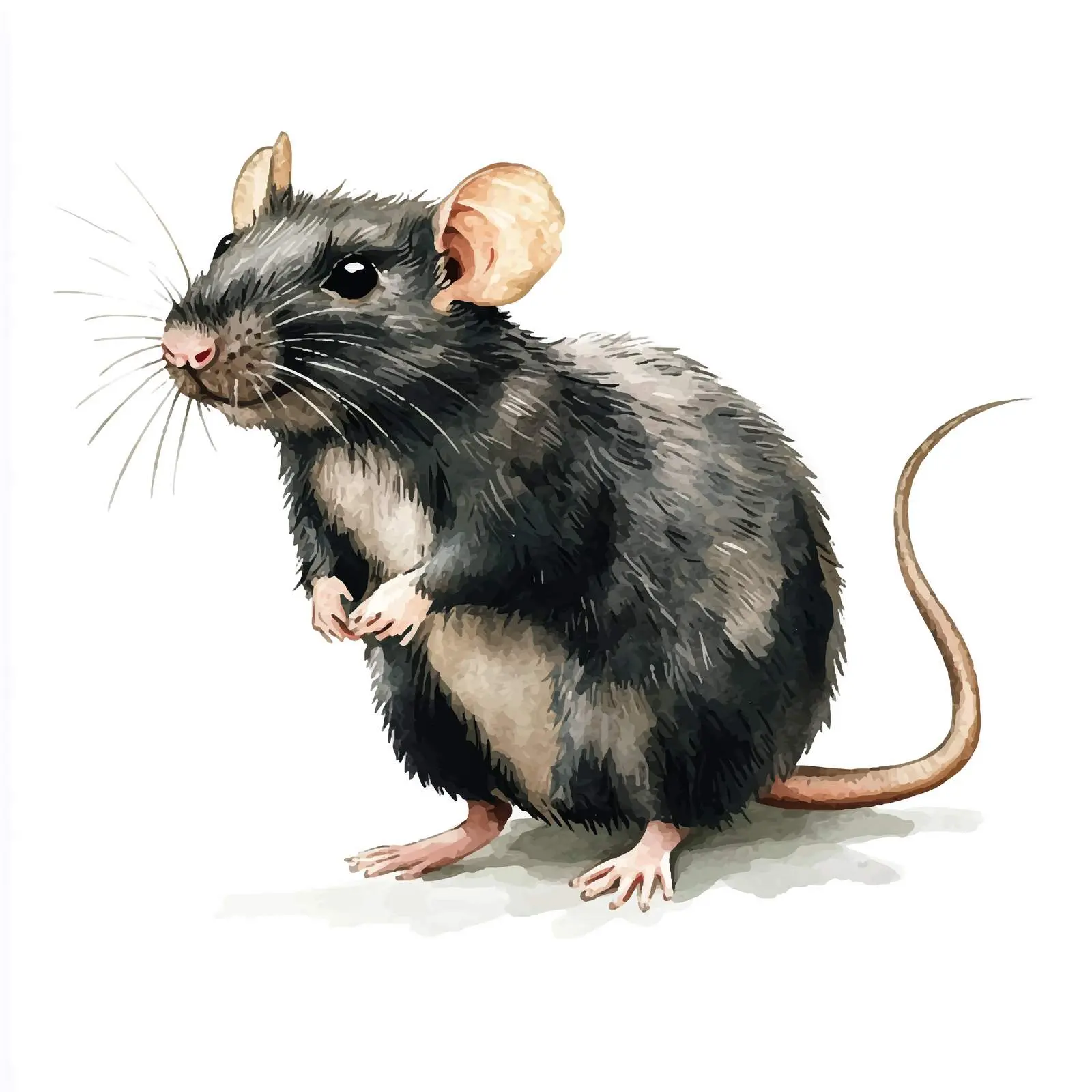 Cartoon Rat Watercolor Clip Art — free download from Dotvec