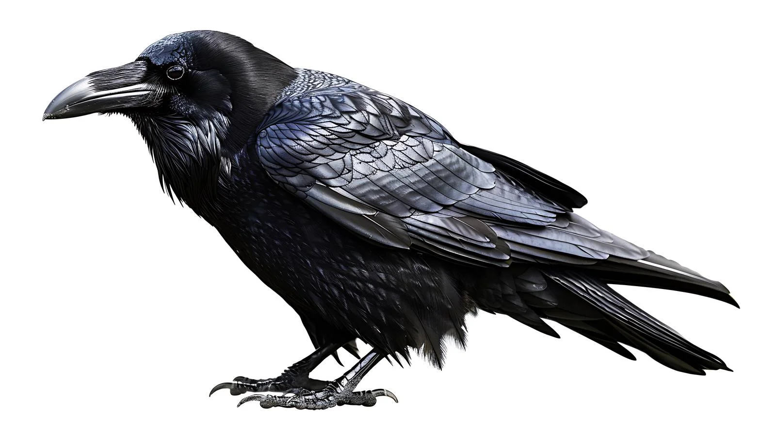 Majestic Raven Close-Up on White Background — free download from Dotvec