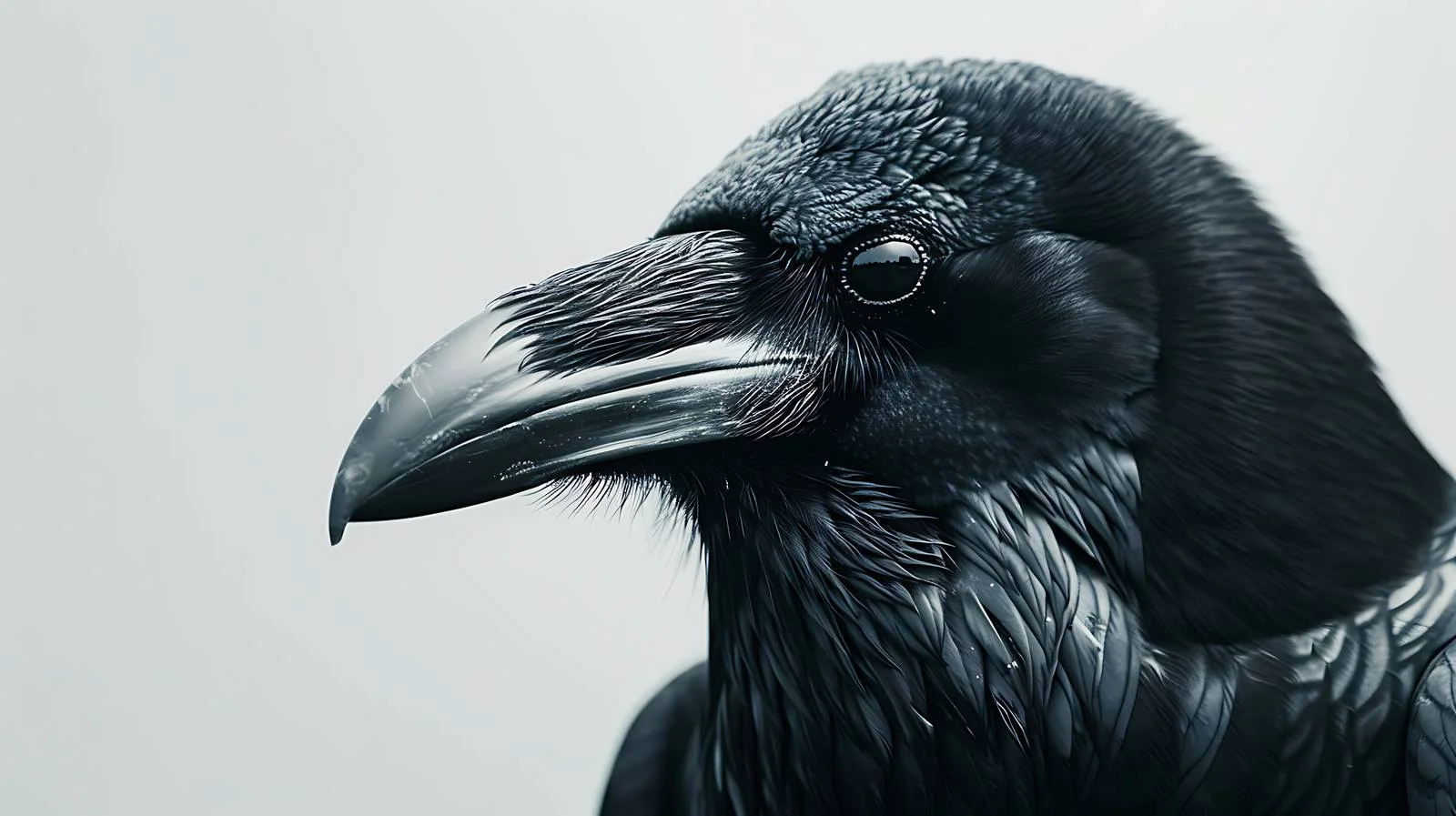 Close-Up of Isolated Raven Bird on White Background – free wild nature image from Dotvec