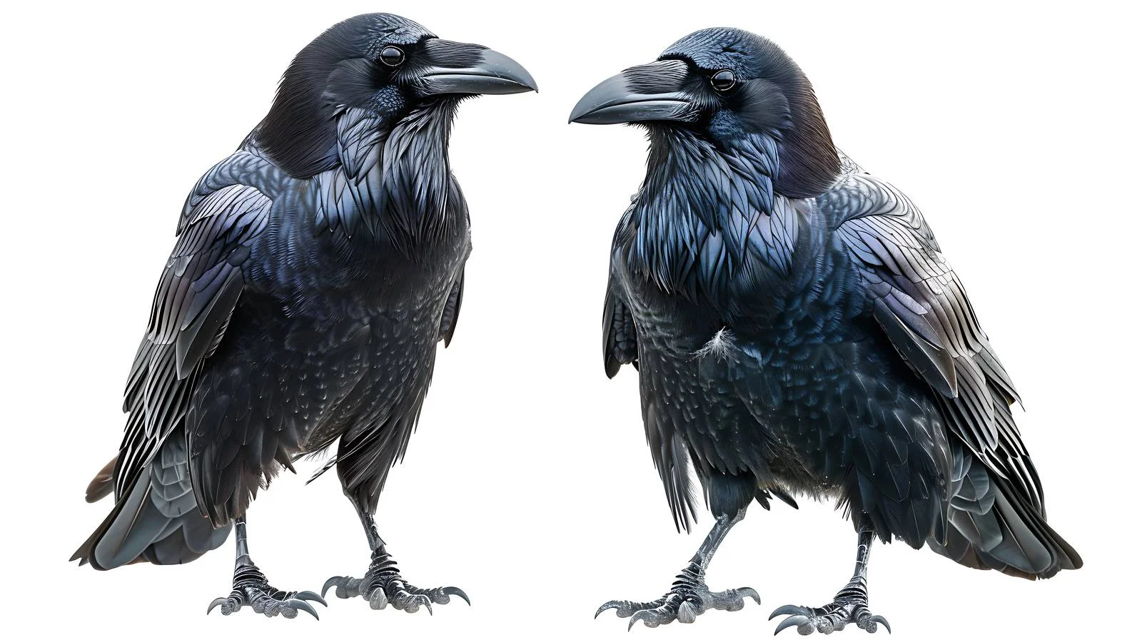 Close-Up Isolated Pair of Ravens — free download from Dotvec