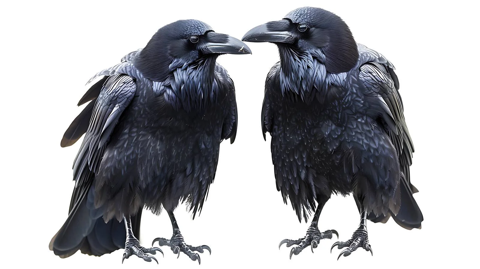 Close-up Pair of Isolated Raven Birds — free download from Dotvec