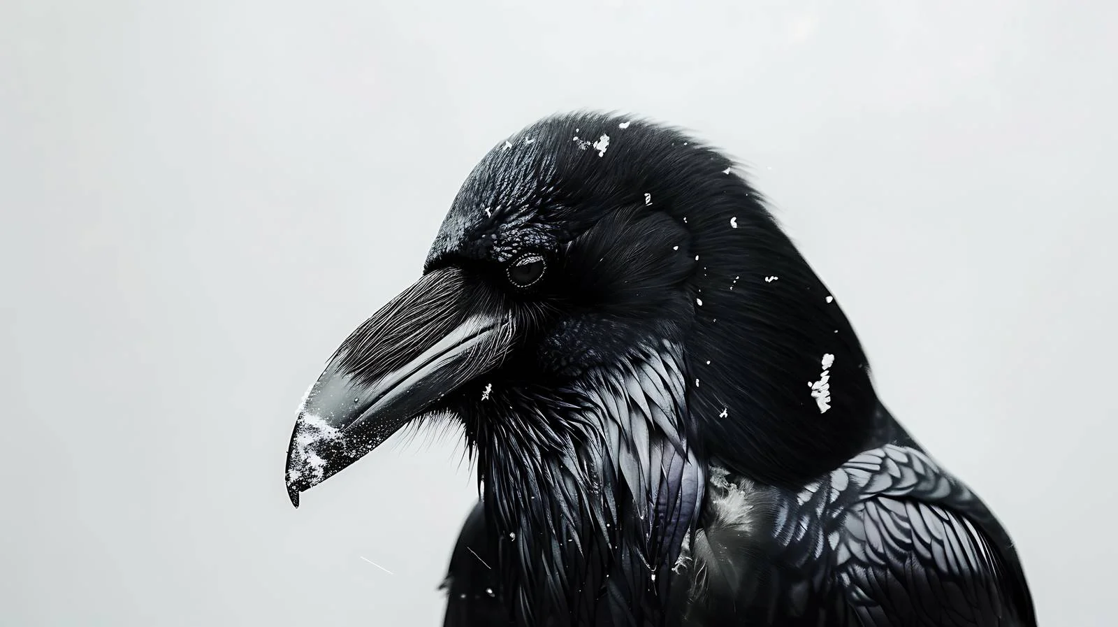 Majestic Raven Close-up on White Background — free download from Dotvec
