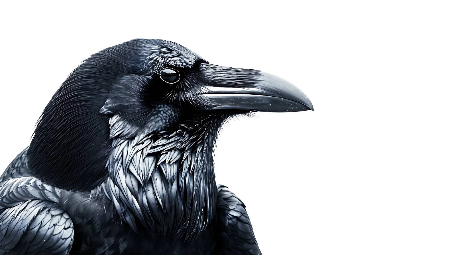 Majestic Raven Close-Up on White Background — free download from Dotvec