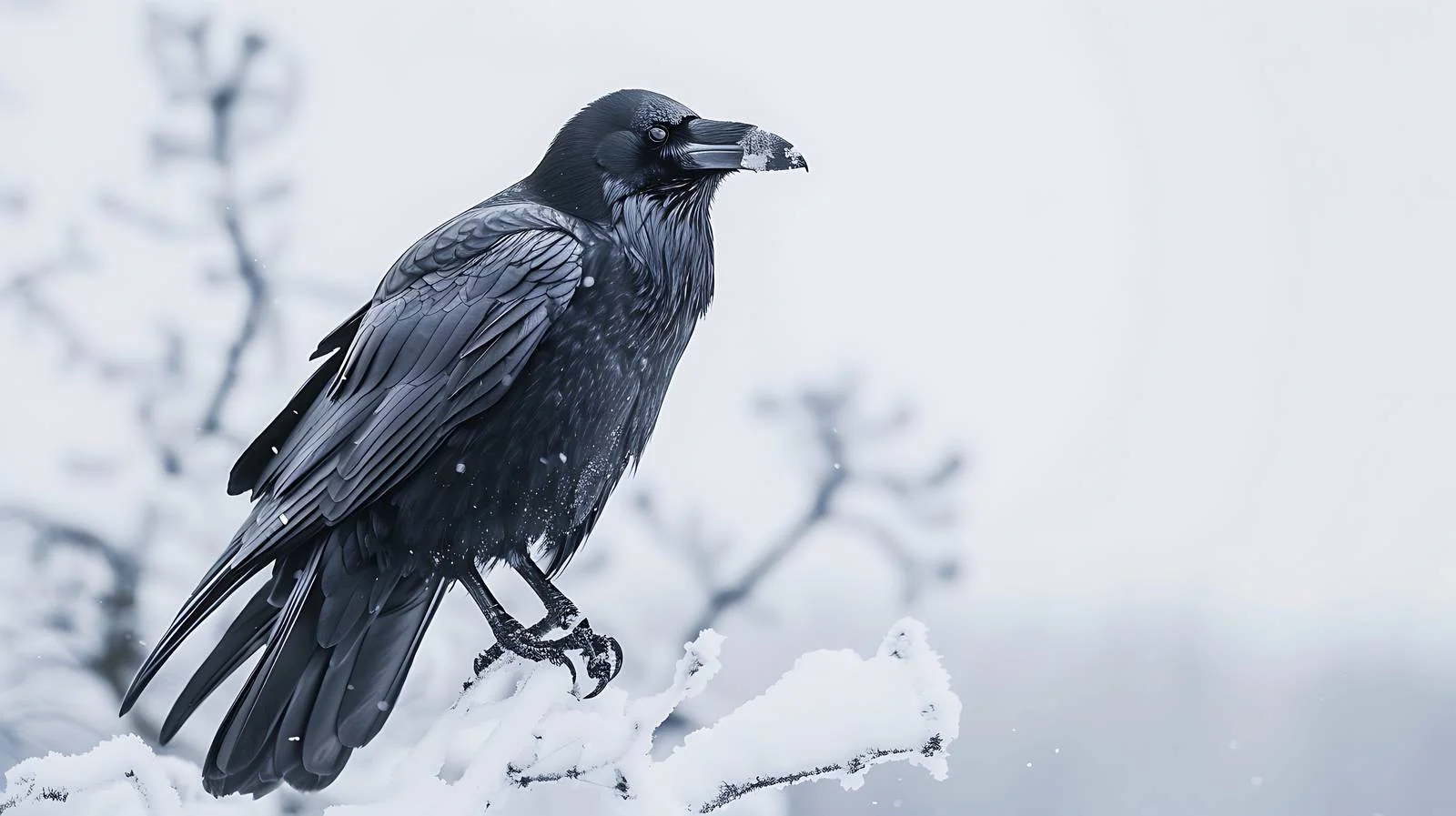 Majestic Raven in Winter Wonderland Isolation — free download from Dotvec