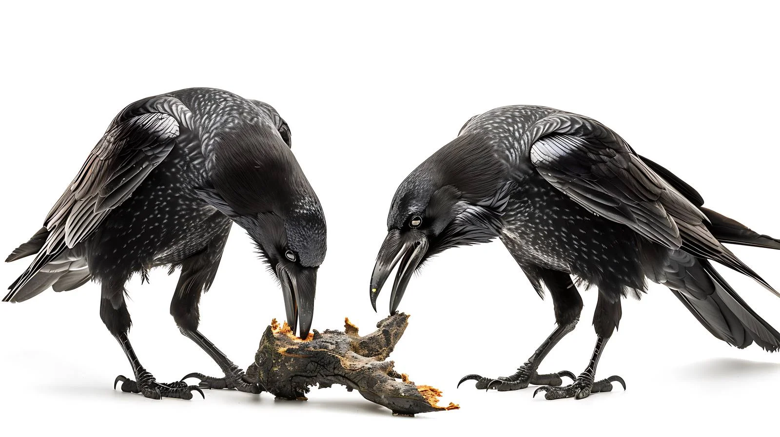 Ravens feeding on carcass, white background — free download from Dotvec