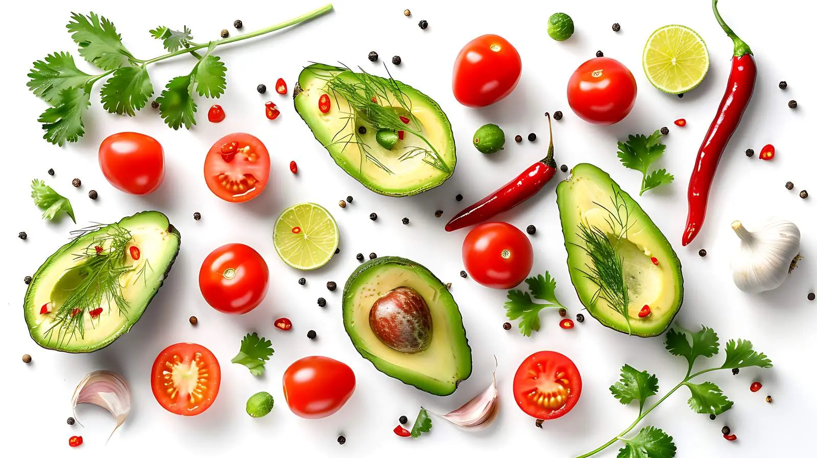 Vibrant Raw Food Avocado Chili Pepper Dish – free culinary creativity image from Dotvec