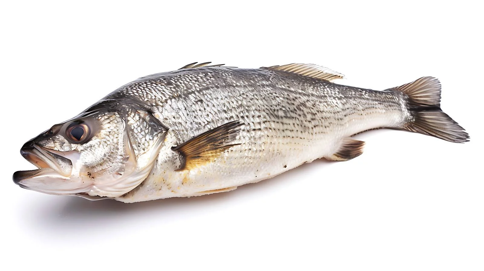 Fresh Seabass Fish on White Background — free download from Dotvec