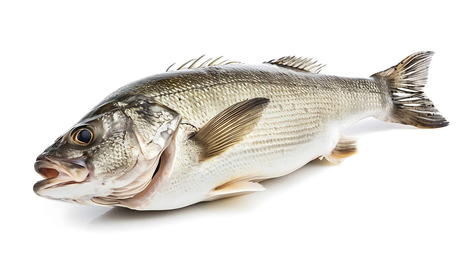 Fresh Seabass Fish on White Background — free download from Dotvec