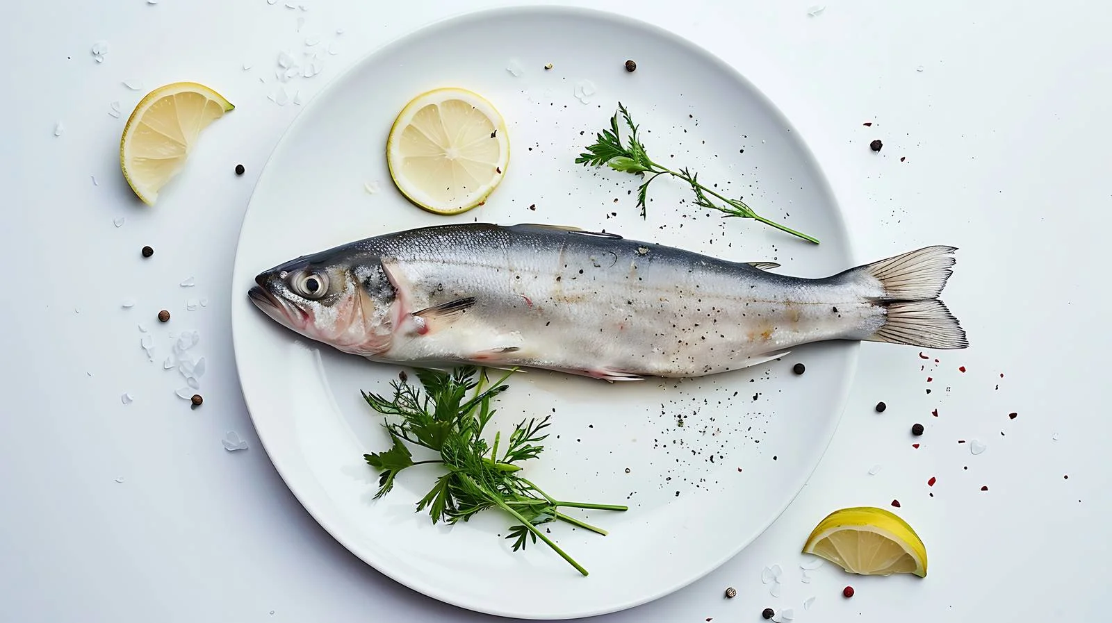 Fresh Seabass Fish on White Plate – free seabass image from Dotvec