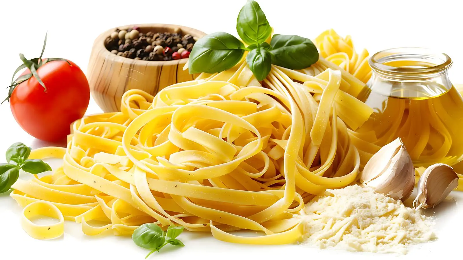 Homemade Pasta and Ingredients on Wooden Surface — free download from Dotvec