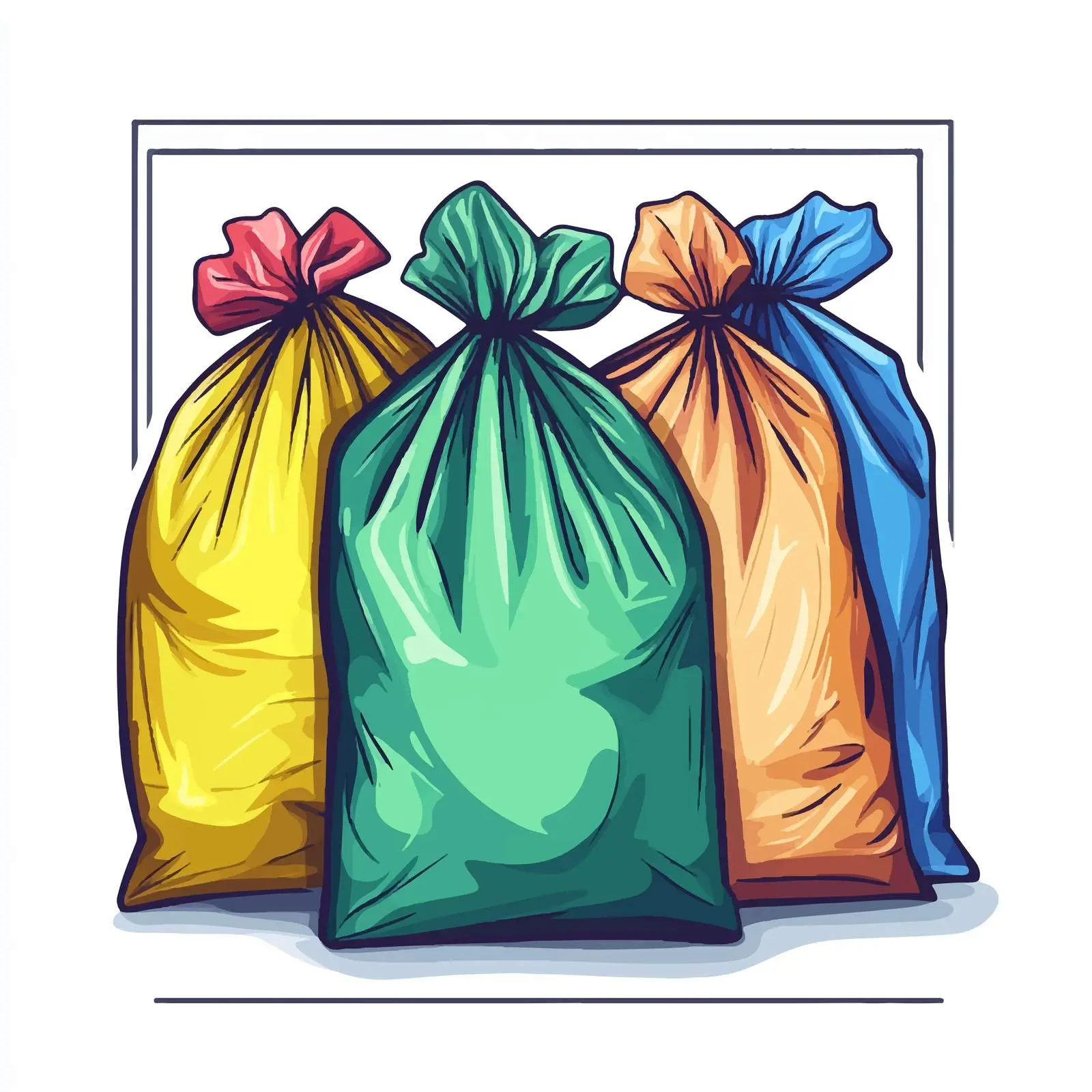 Plastic Garbage Bags for Waste Separation — free download from Dotvec