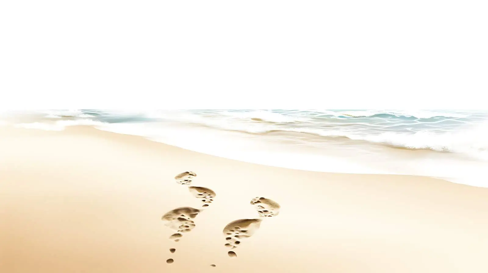 Family Footprint in Realistic Beach Scene — free download from Dotvec