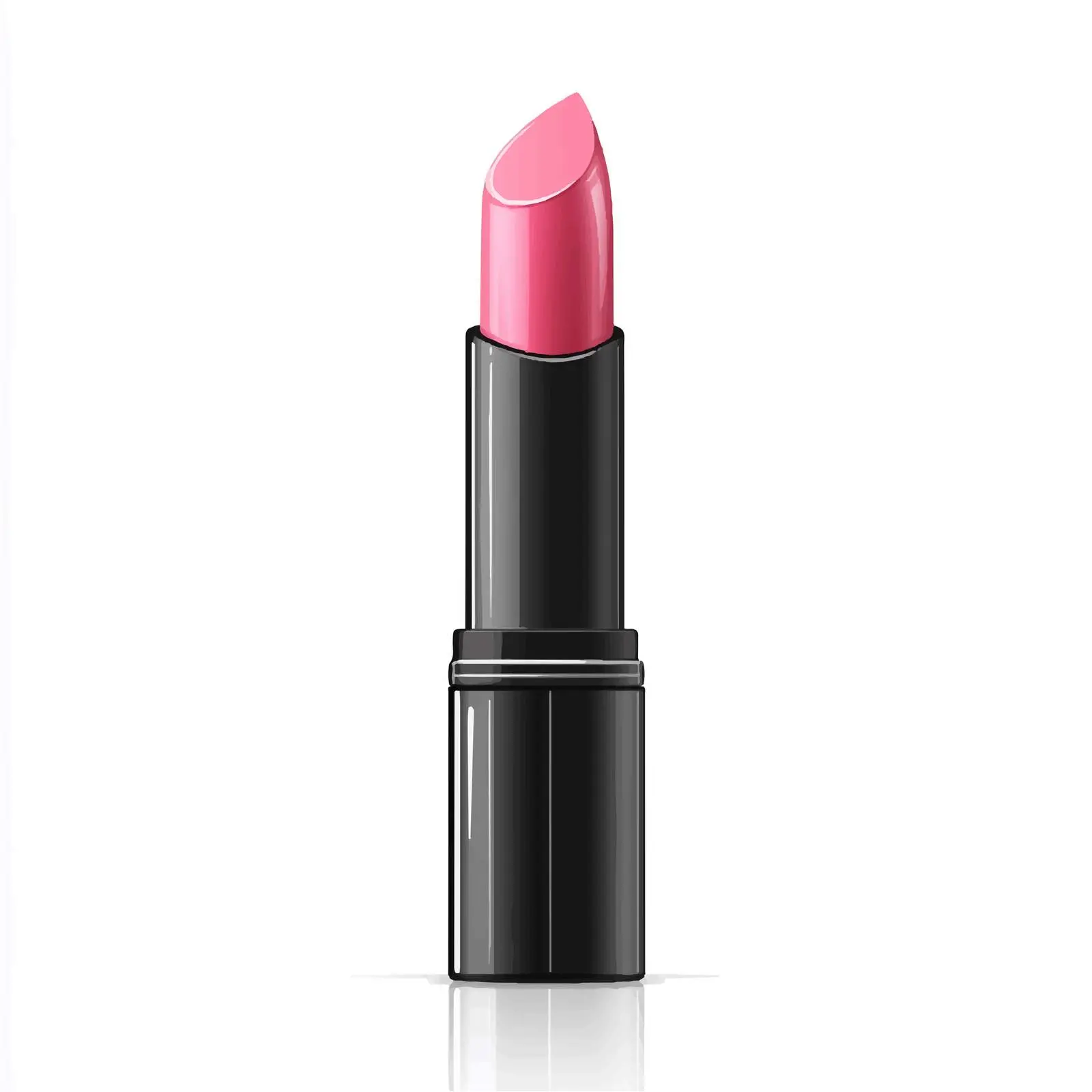 Realistic Pink Lipstick with Reflection on White Background — free download from Dotvec