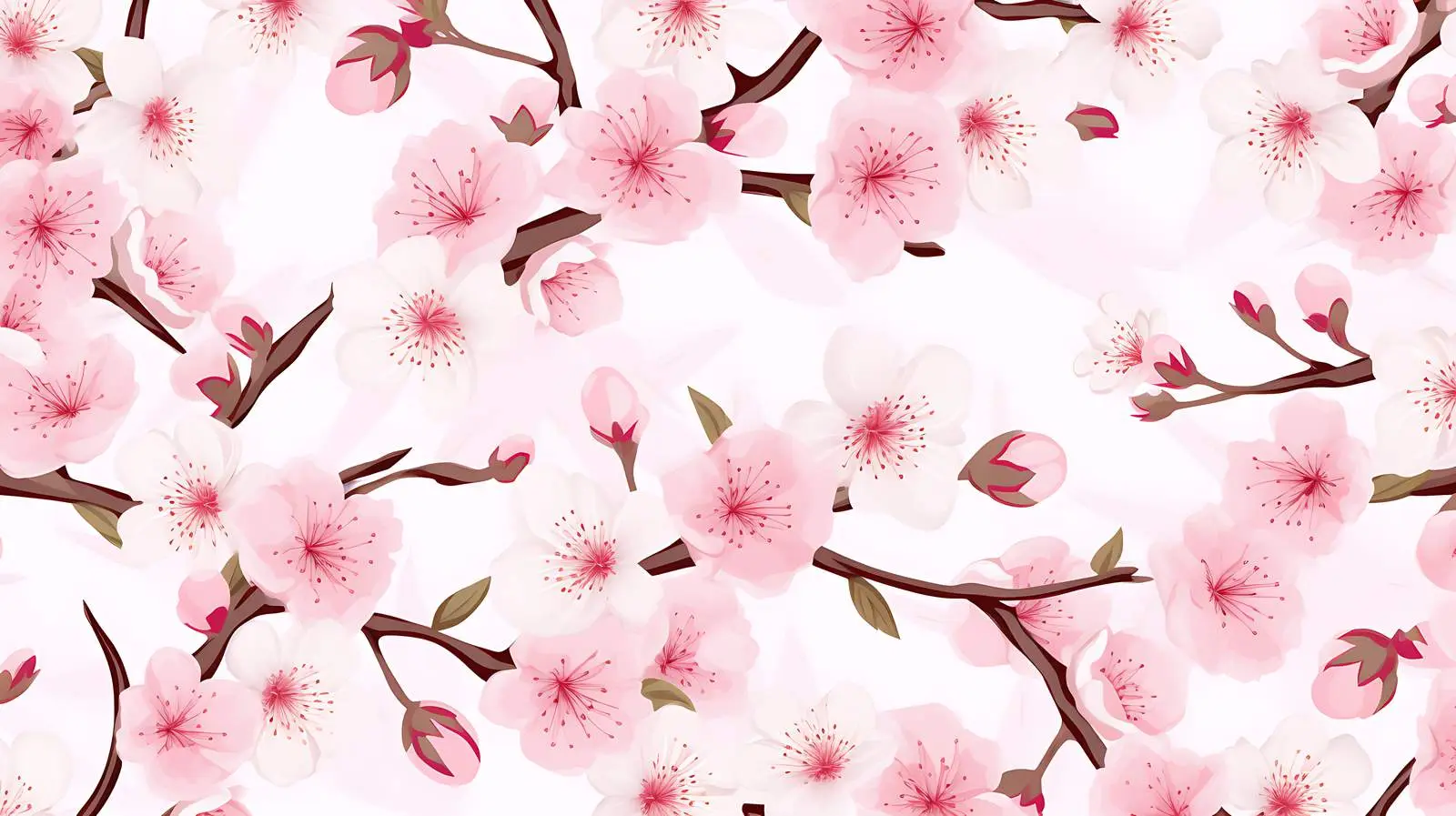 Realistic Sakura Blossom Pattern — free download from Dotvec