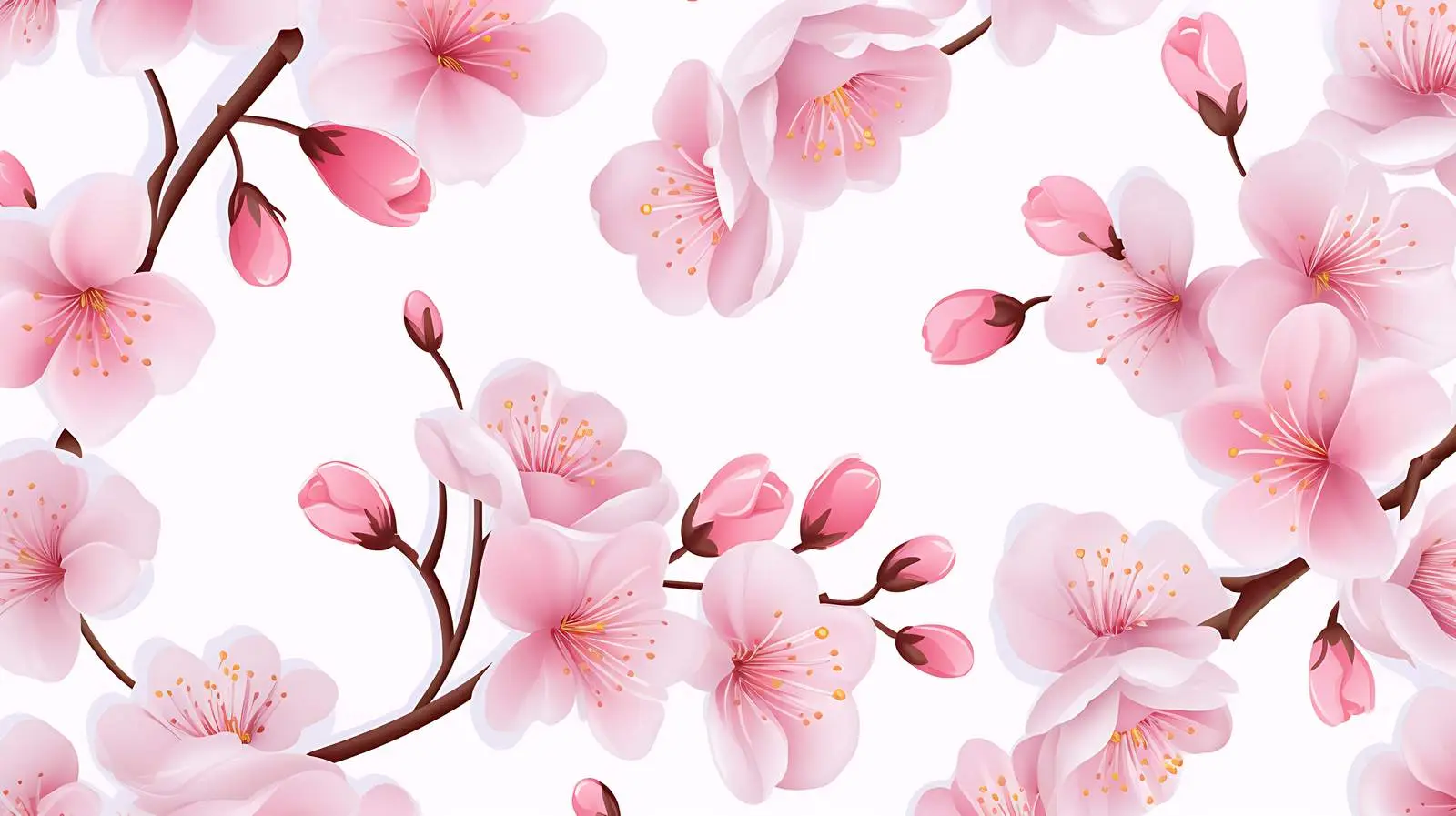 Realistic Sakura Blossom Pattern — free download from Dotvec