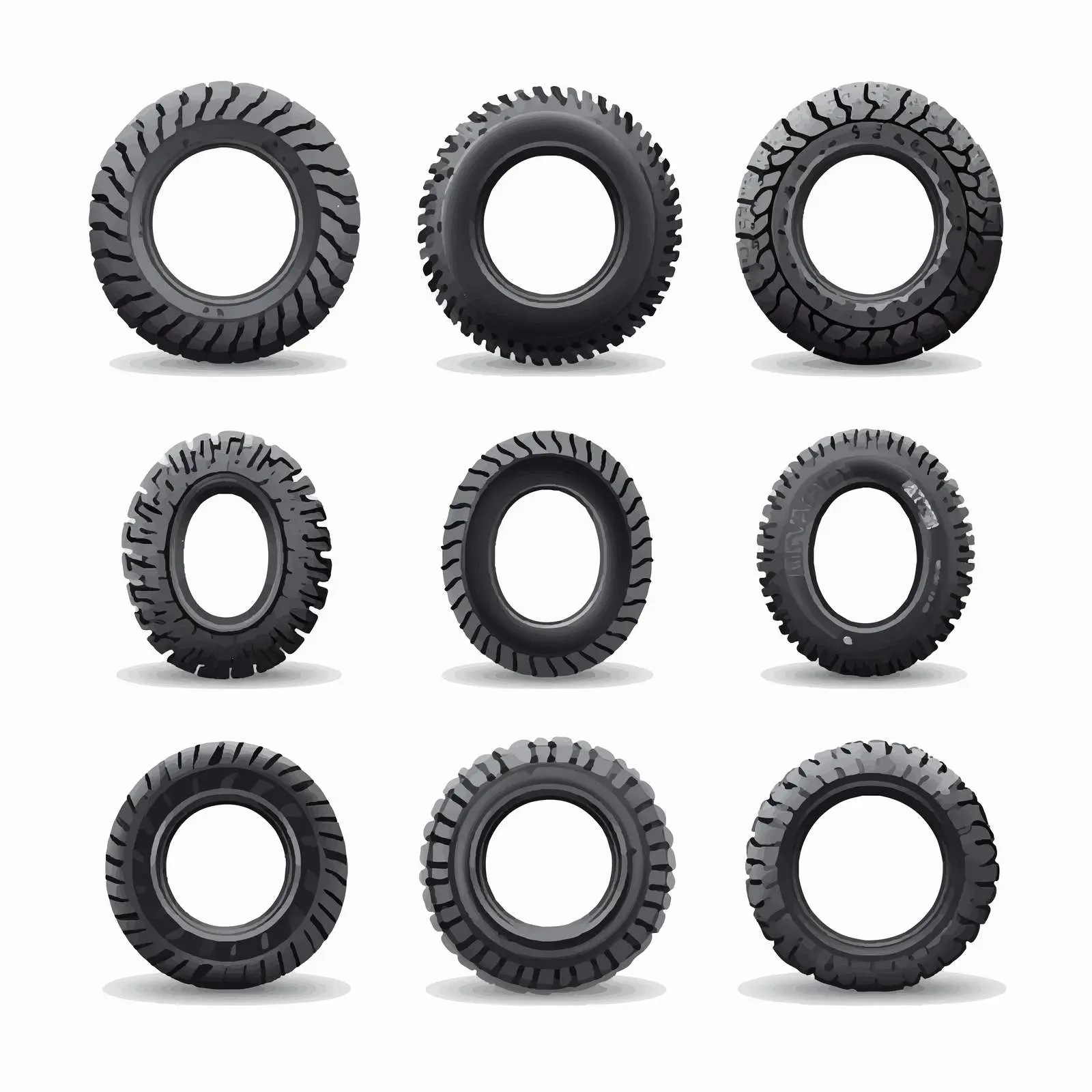 Realistic Tire Tread and Wheel Track Vectors — free download from Dotvec