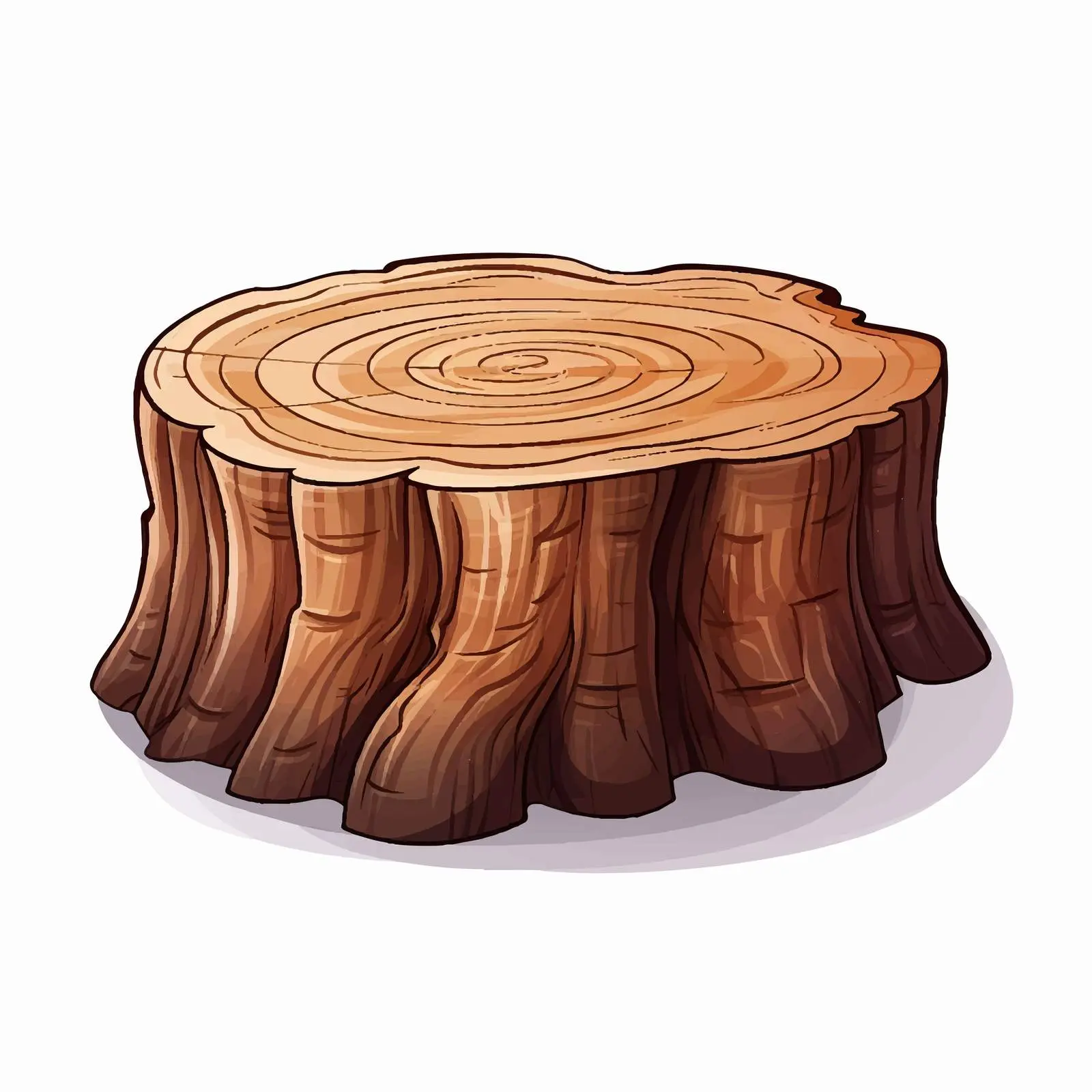 Realistic Tree Stump with Textured Bark – free outdoor design image from Dotvec