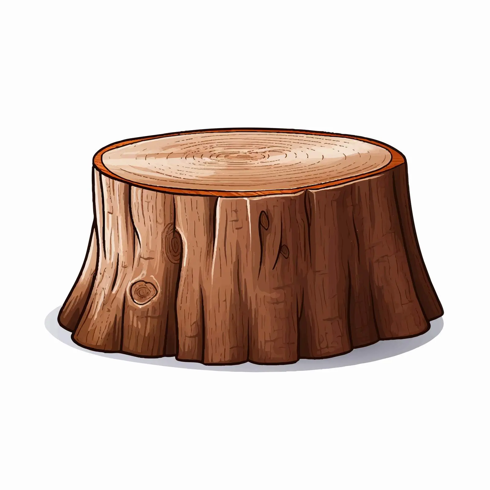 Realistic Tree Stump with Textured Bark – free textured vector image from Dotvec
