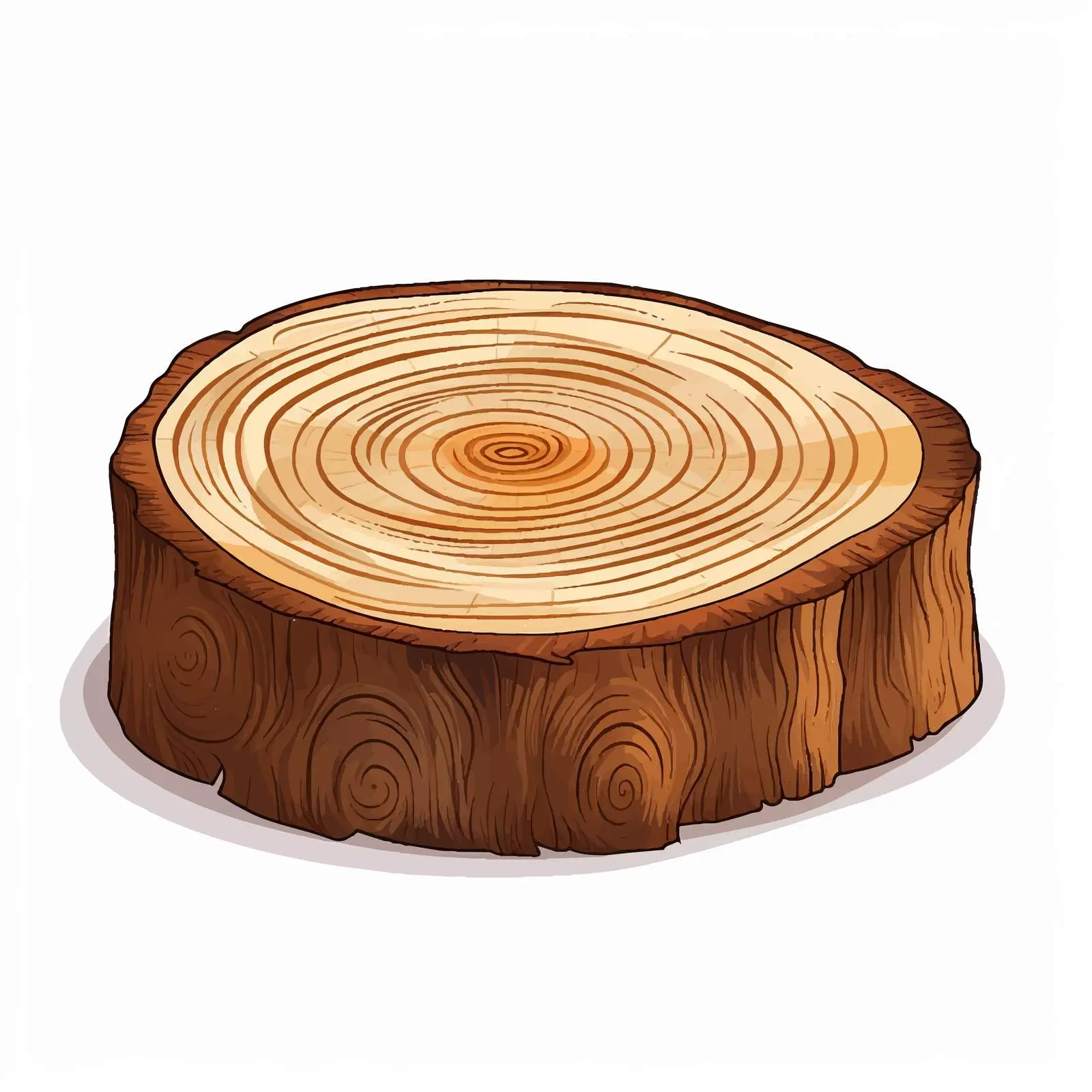 Realistic Wooden Log with Tree Rings Vector — free download from Dotvec
