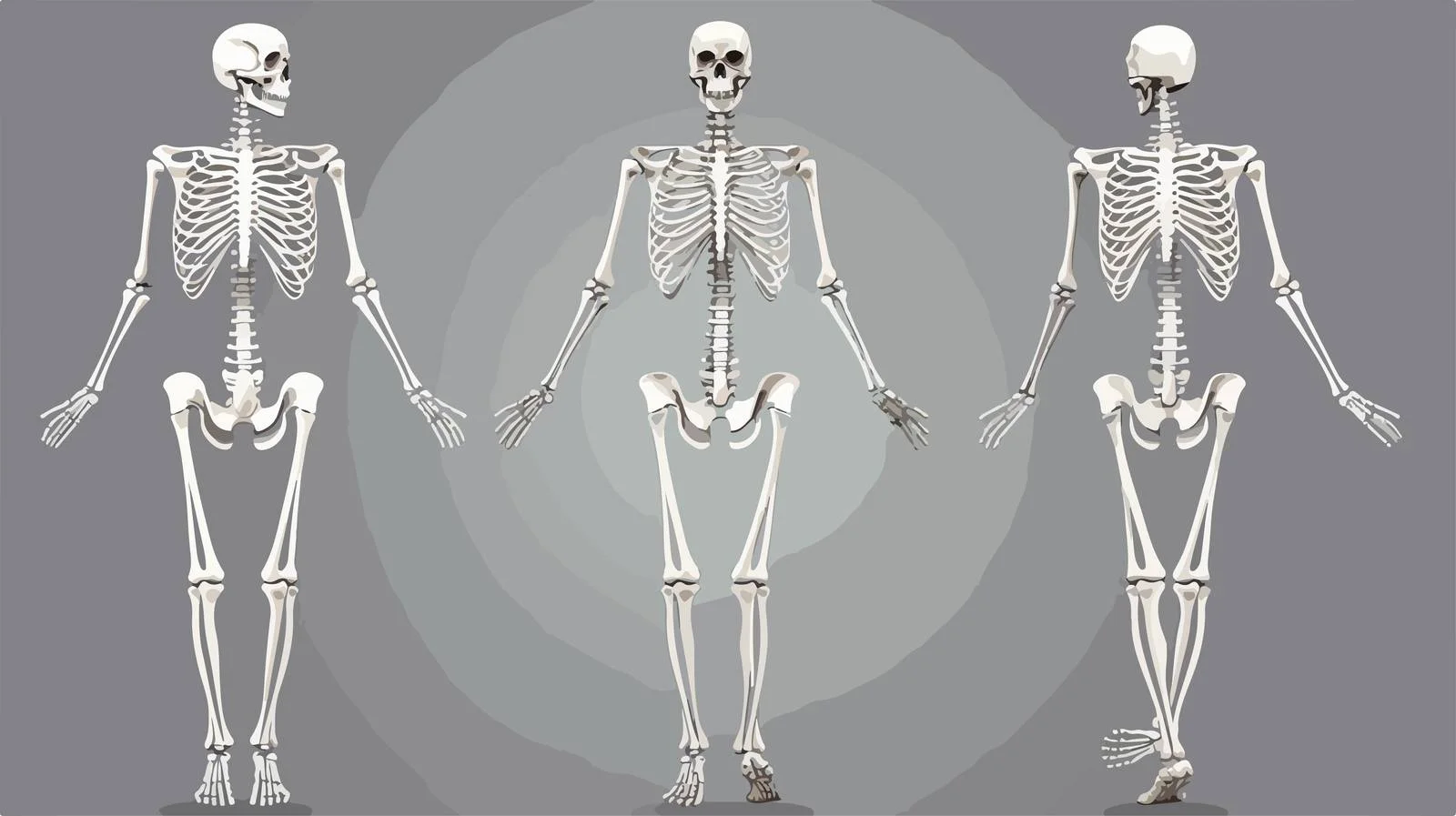 Detailed Skeletons on Gray Background with Ant — free download from Dotvec