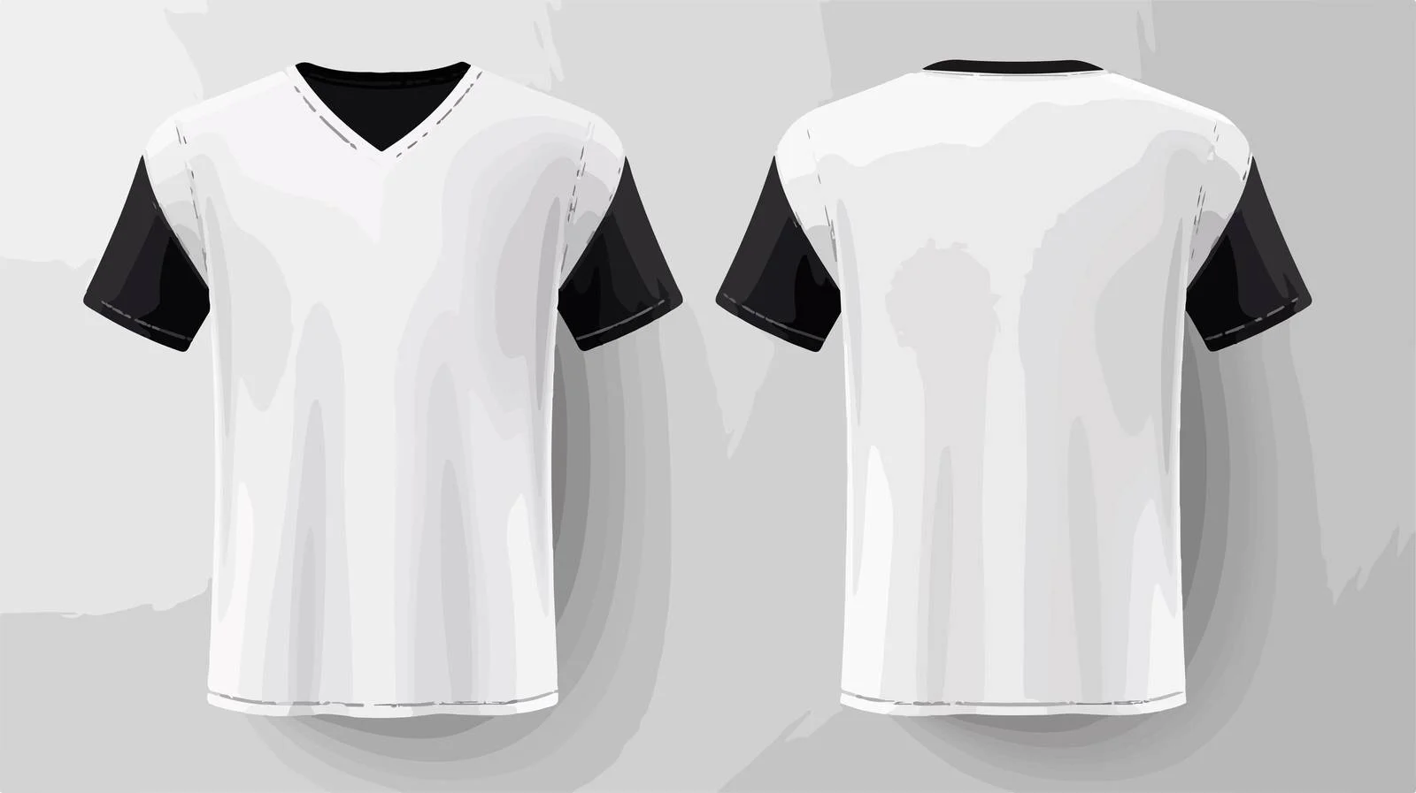 Classic White & Black Slim-Fit T-Shirt — free download from Dotvec