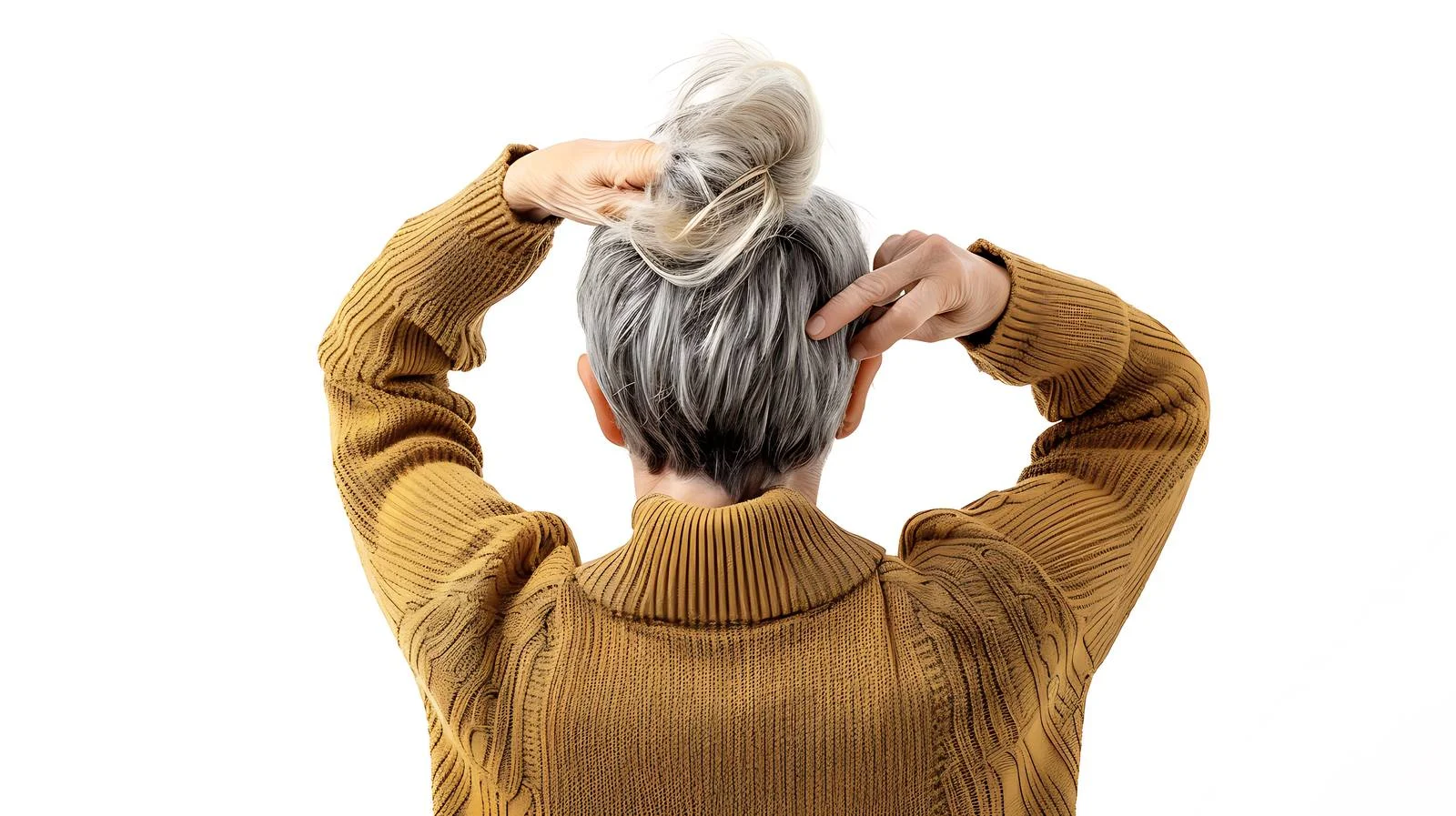 Senior Woman Styling Hair - Isolated — free download from Dotvec