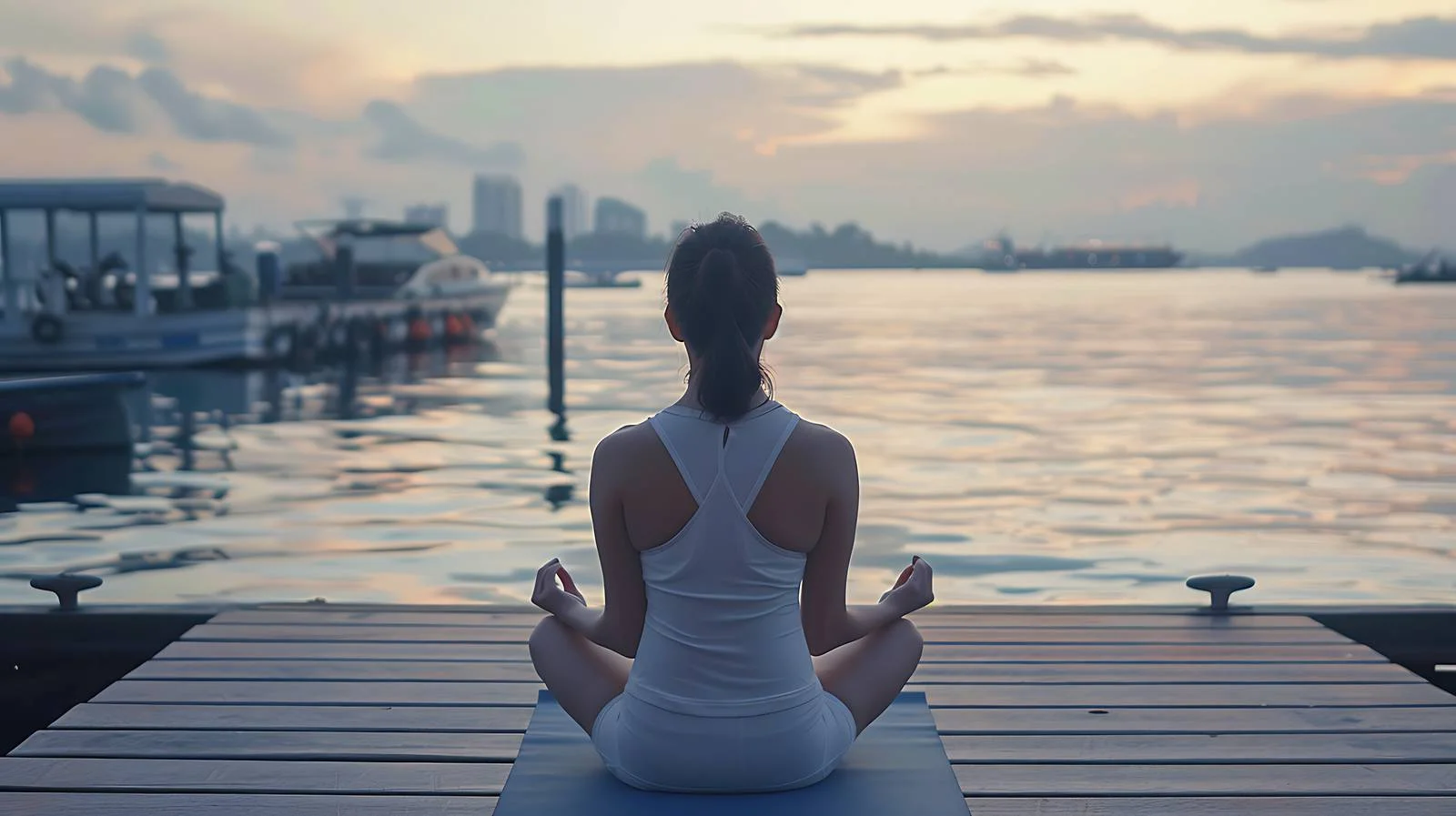 Serene Yoga Practice on Pier — free download from Dotvec