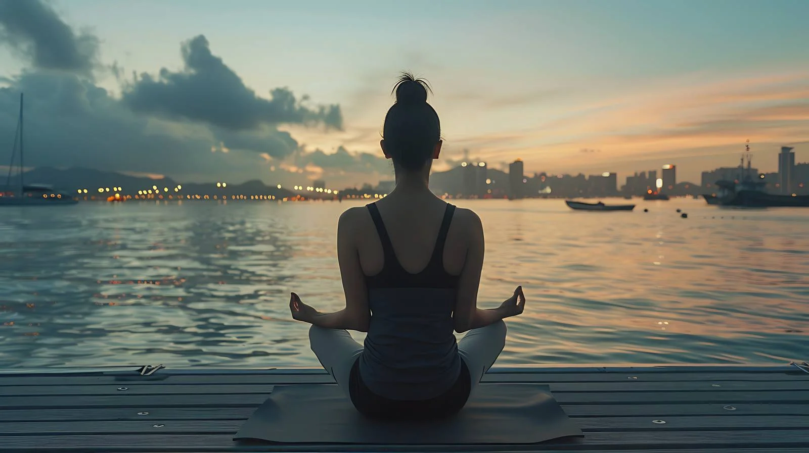 Peaceful Yoga Practice on Pier — free download from Dotvec