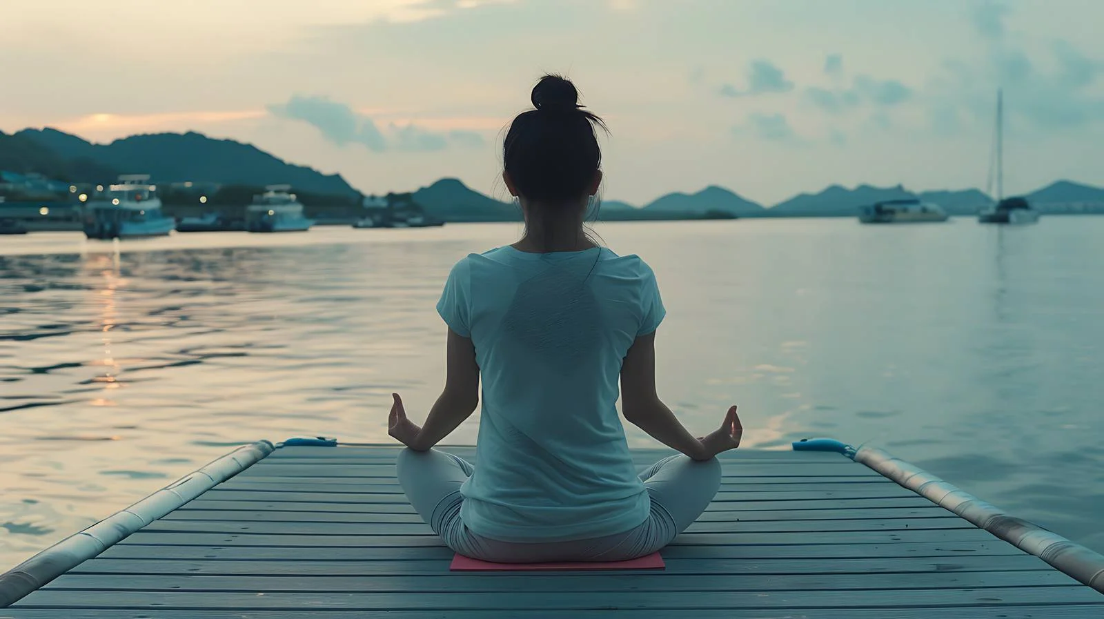 Serene Yoga Practice on Pier — free download from Dotvec