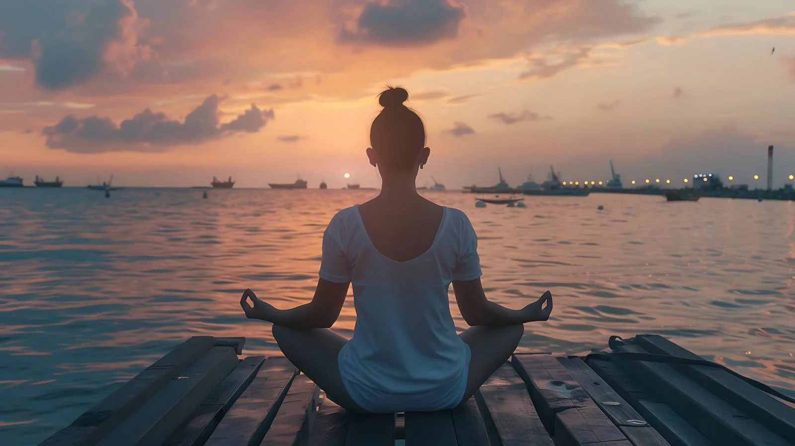Serene Yoga Practice on Pier — free download from Dotvec