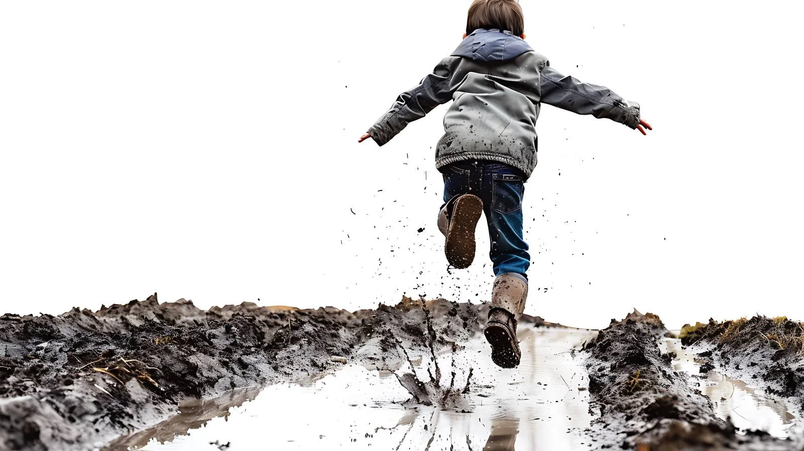 Youth Leaping Across Dirty Canal Water — free download from Dotvec