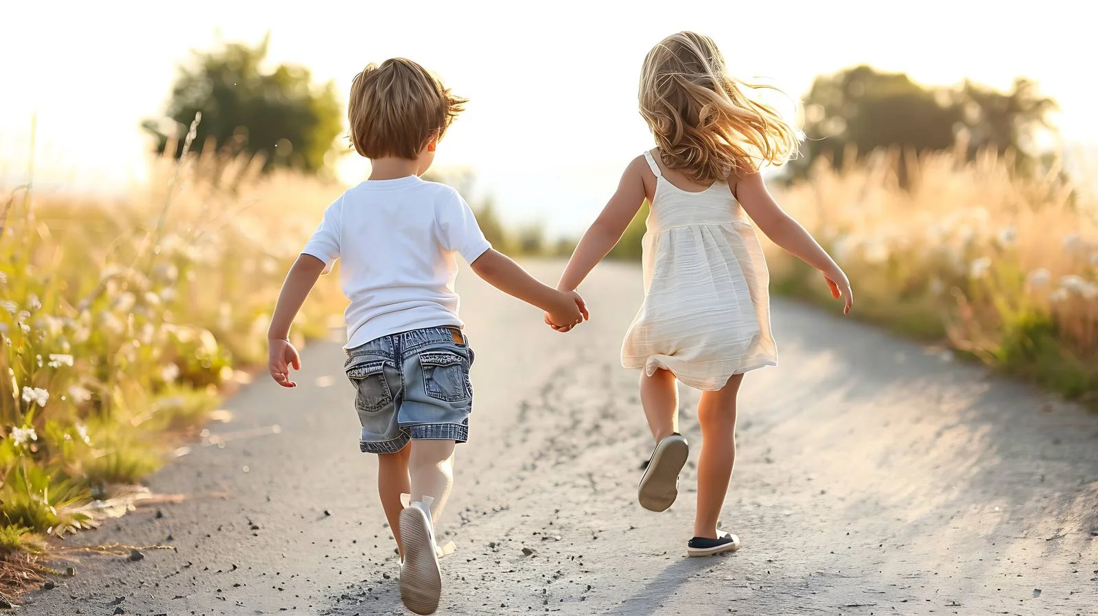 Joyful Siblings Running Together — free download from Dotvec