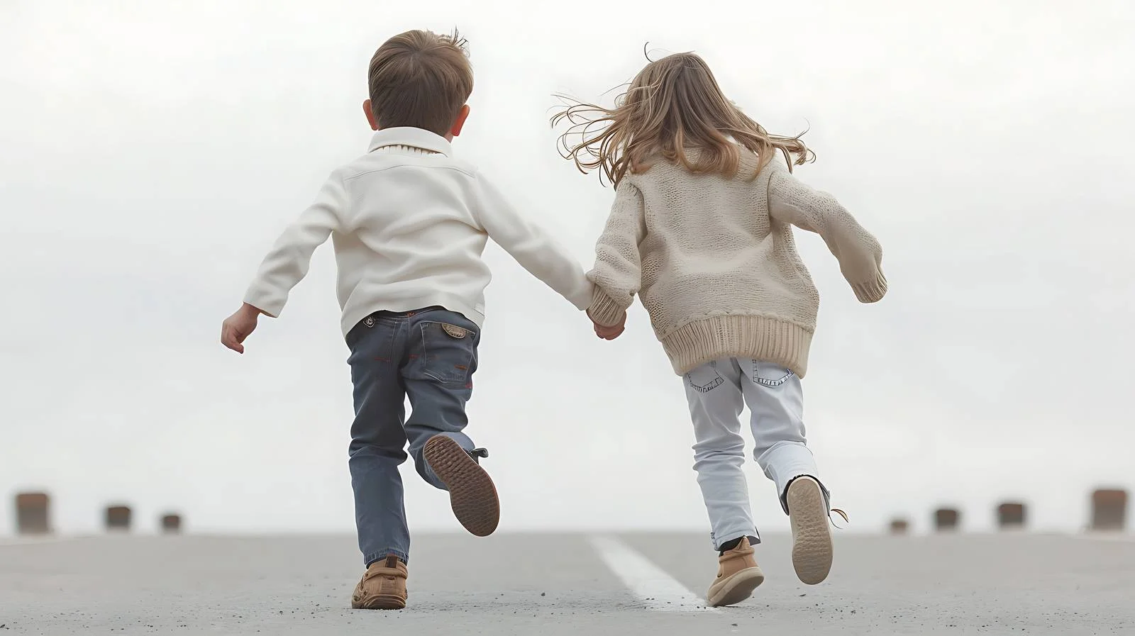 Siblings Bonding Through Playful Run — free download from Dotvec