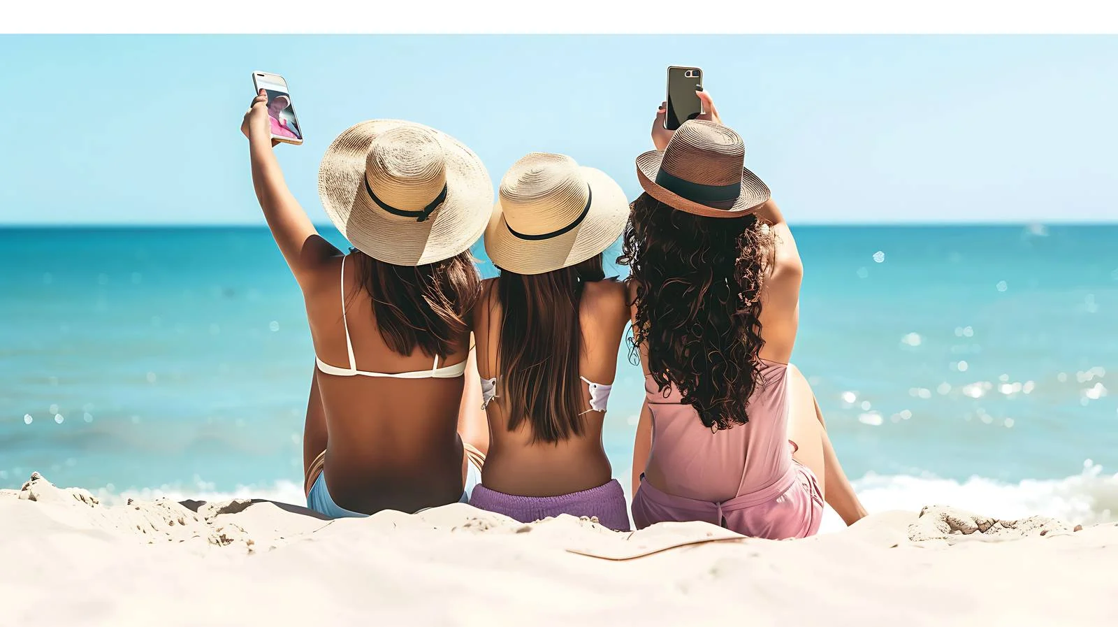 Females Enjoying Beach Together — free download from Dotvec