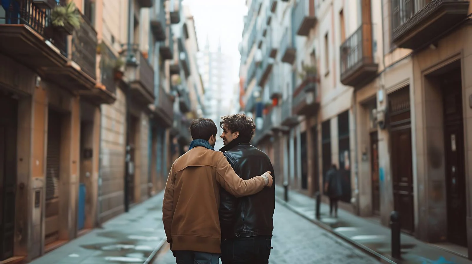 Men Embracing on Street — free download from Dotvec